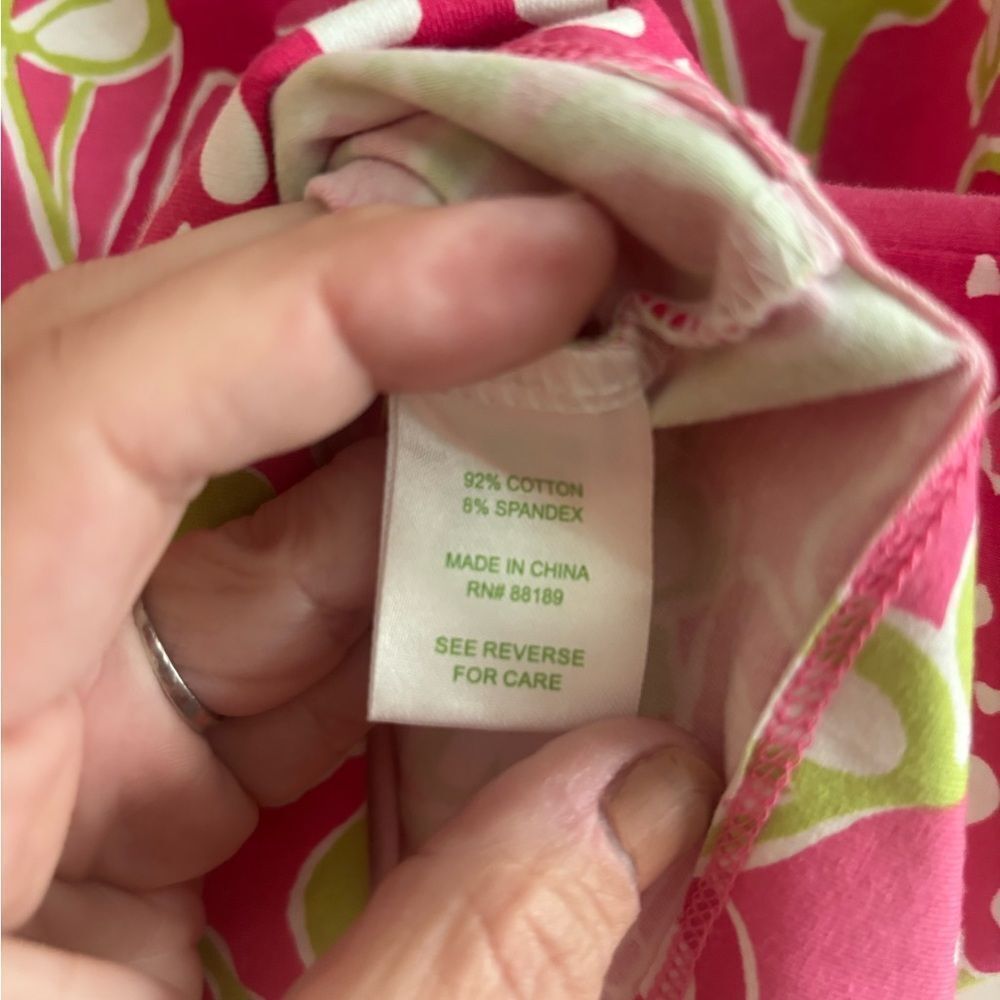 Lilly Pulitzer Pink and Green Floral Ladies Dress - Picture 5 of 9